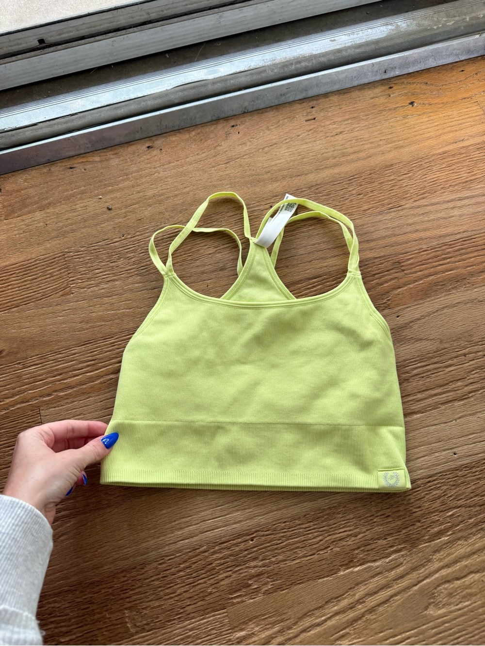 PINK Victoria's Secret Light Lime Green Racerback Sports Bra